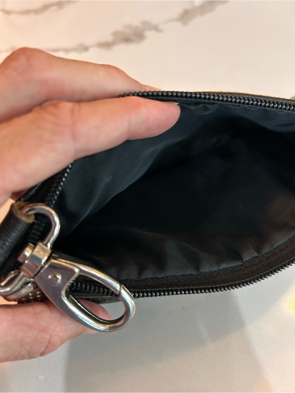 Black Leather Studded Crossbody Bag with Adjustable Strap - Picture 2 of 7